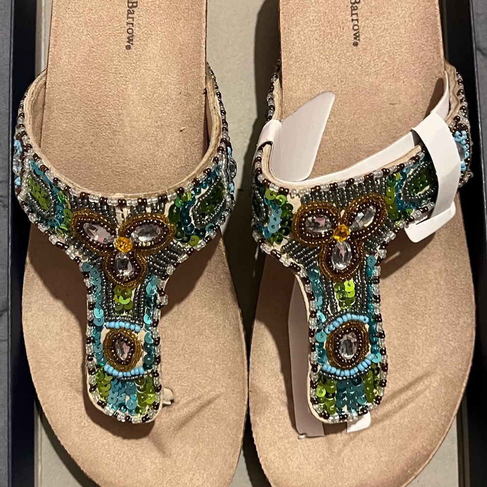 Croft&Barrow wedge sandals with beaded detail